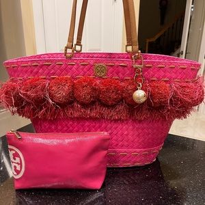 tory burch straw handbags